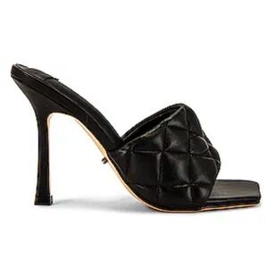 Tony Bianco Black Quilted Heeled Sandals